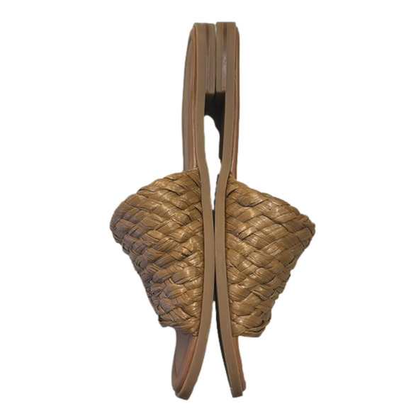 Nine West Woven Slip On Flat Slides brown cognac Sandals women’s shoes Sz 8 - Picture 4 of 6